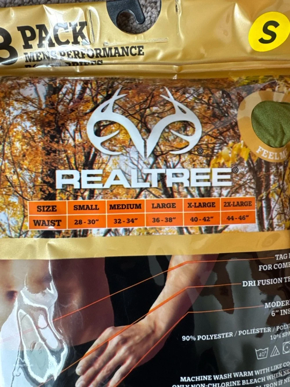 Realtree Boxer Briefs 3 Pack SIZE S Essential Stretch Performance NWT